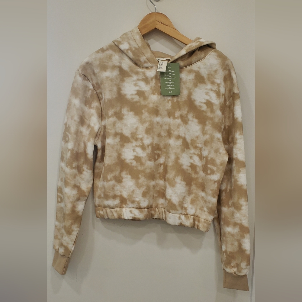 H&M basic brown tie dye hoodie with elastic wasteband juniors size 14